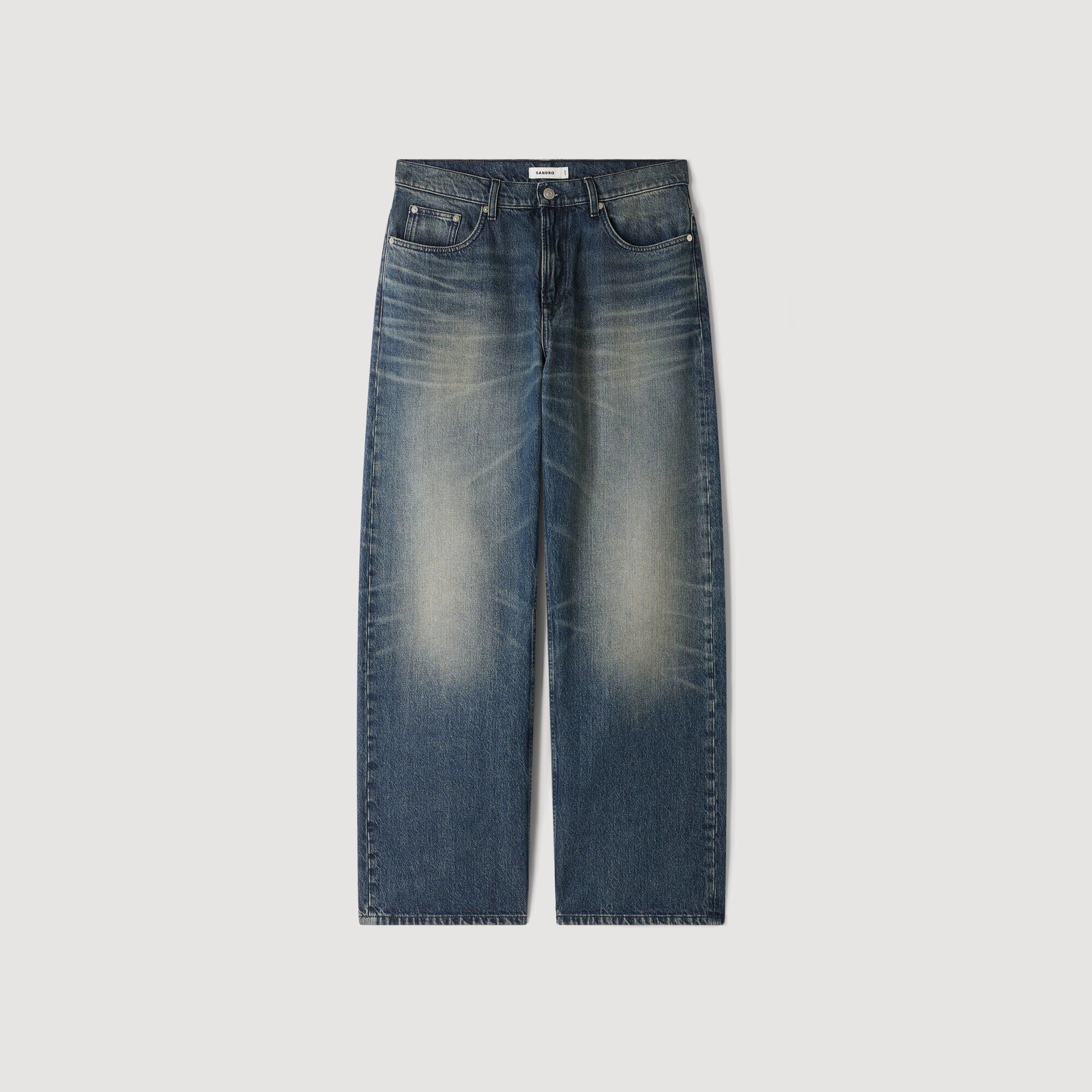 Baggy faded cotton jeans - Men | Sandro