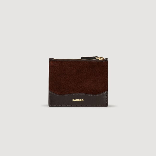 Leather and suede cardholder