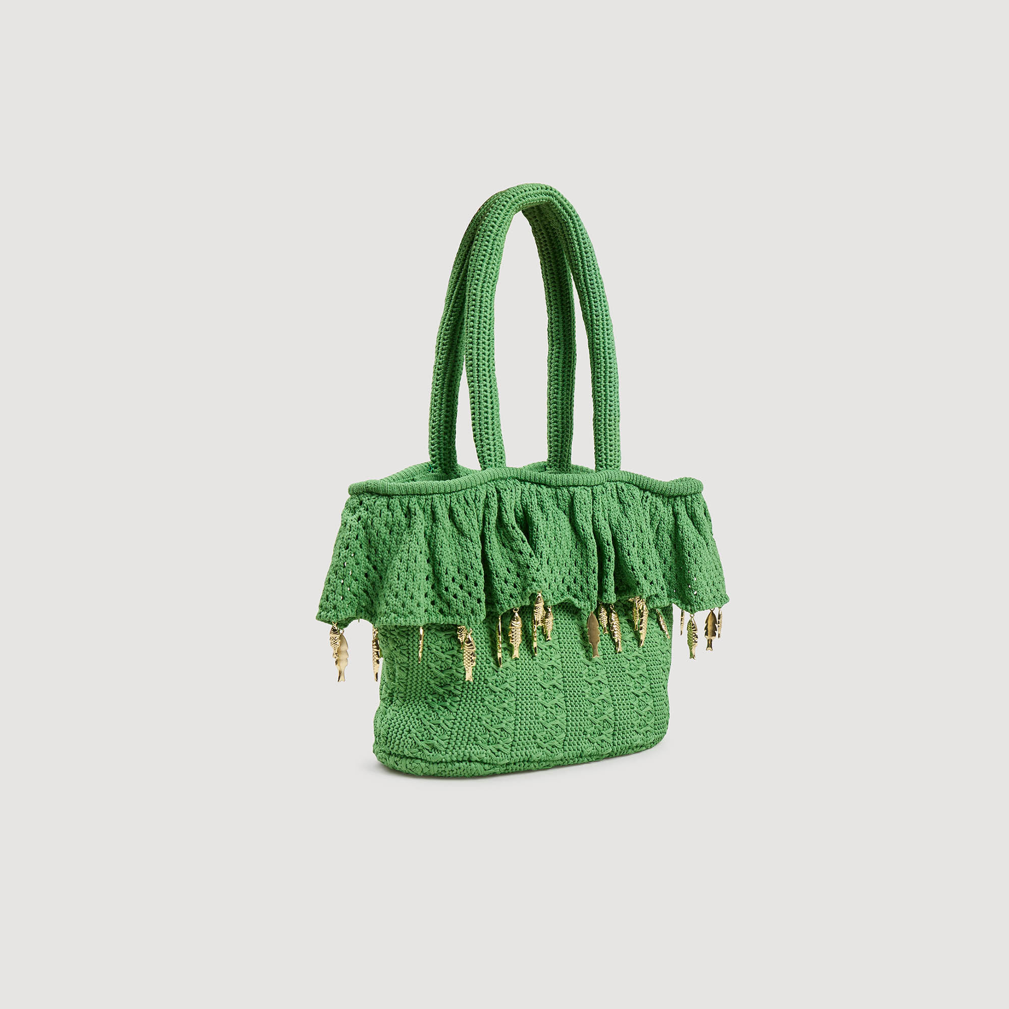 Crochet bag with tassels