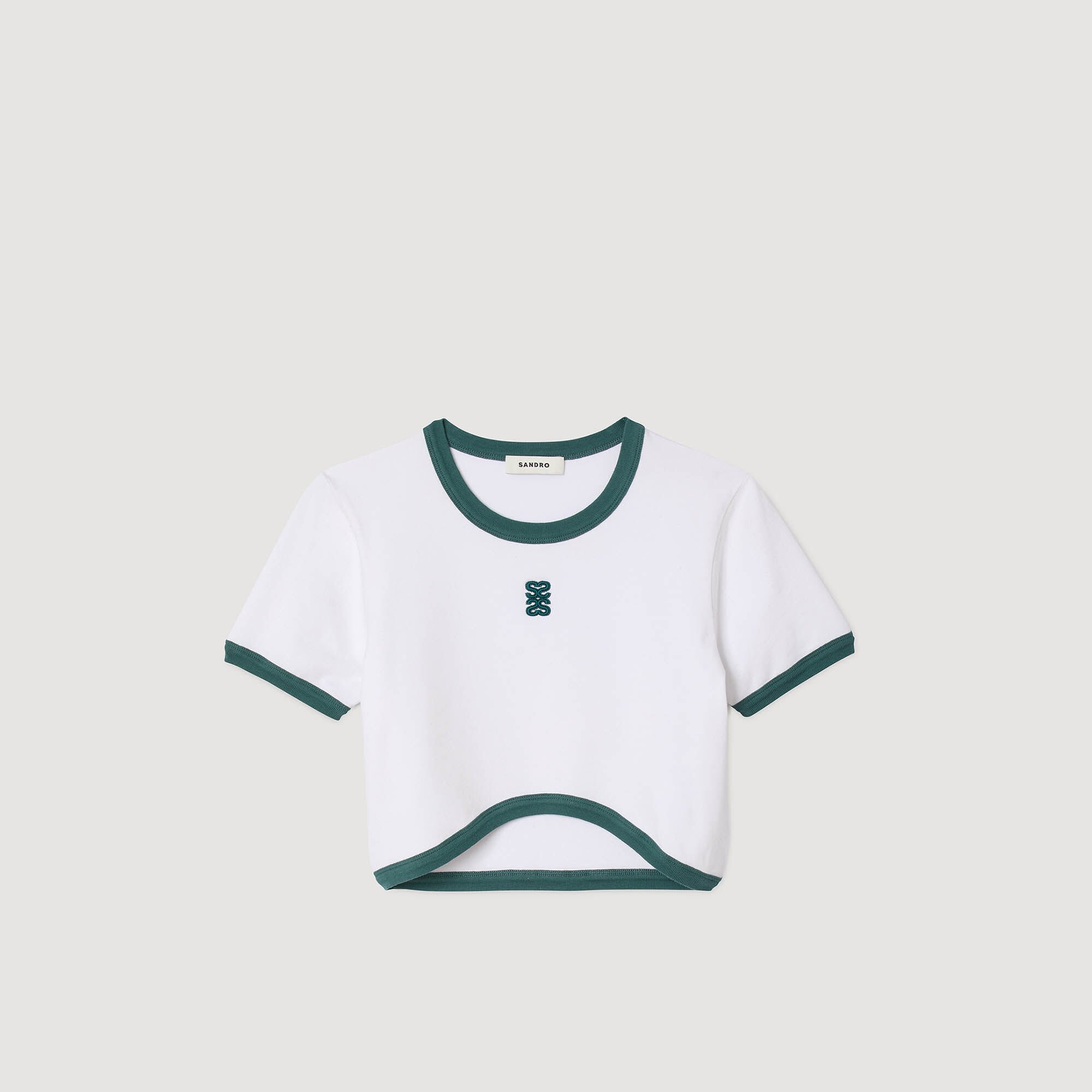 Two-tone cropped T-shirt