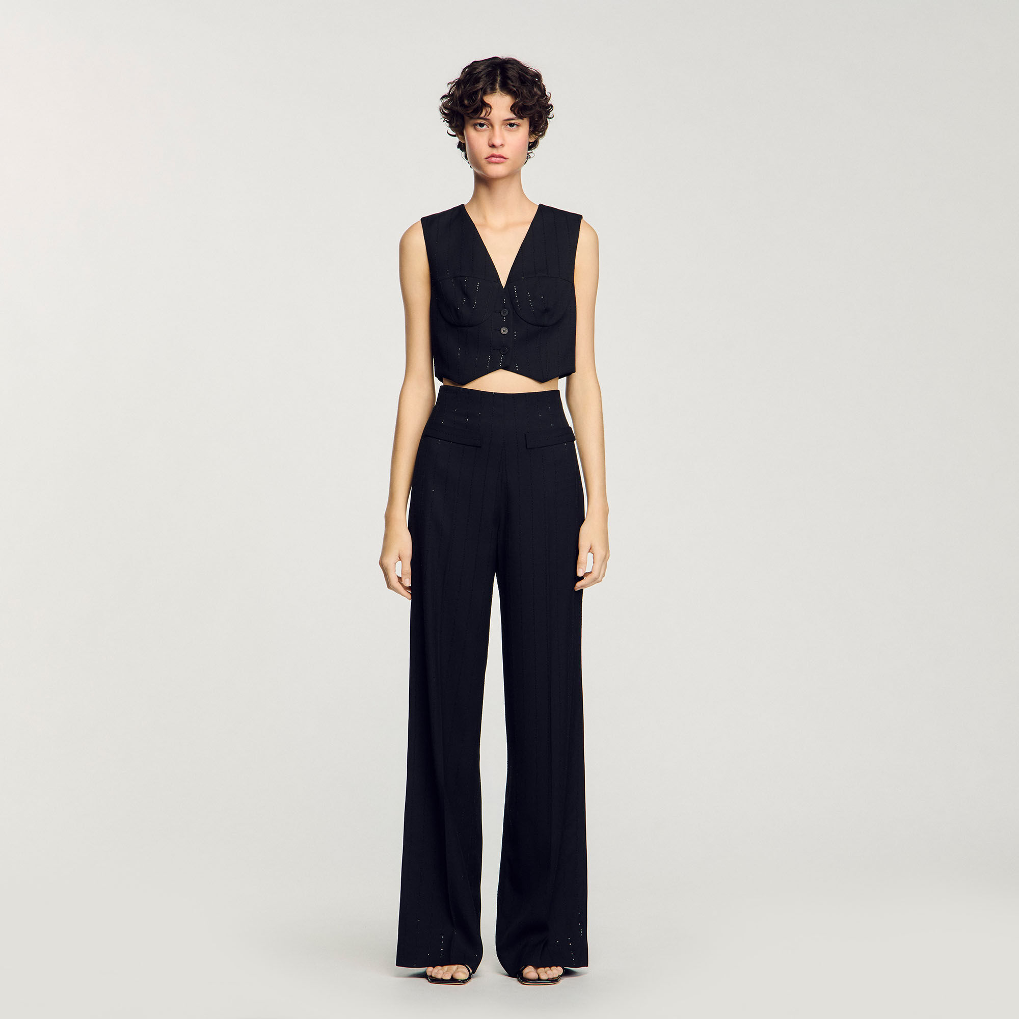 Sequinned suit trousers