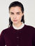 Knit cardigan with ruffled collar