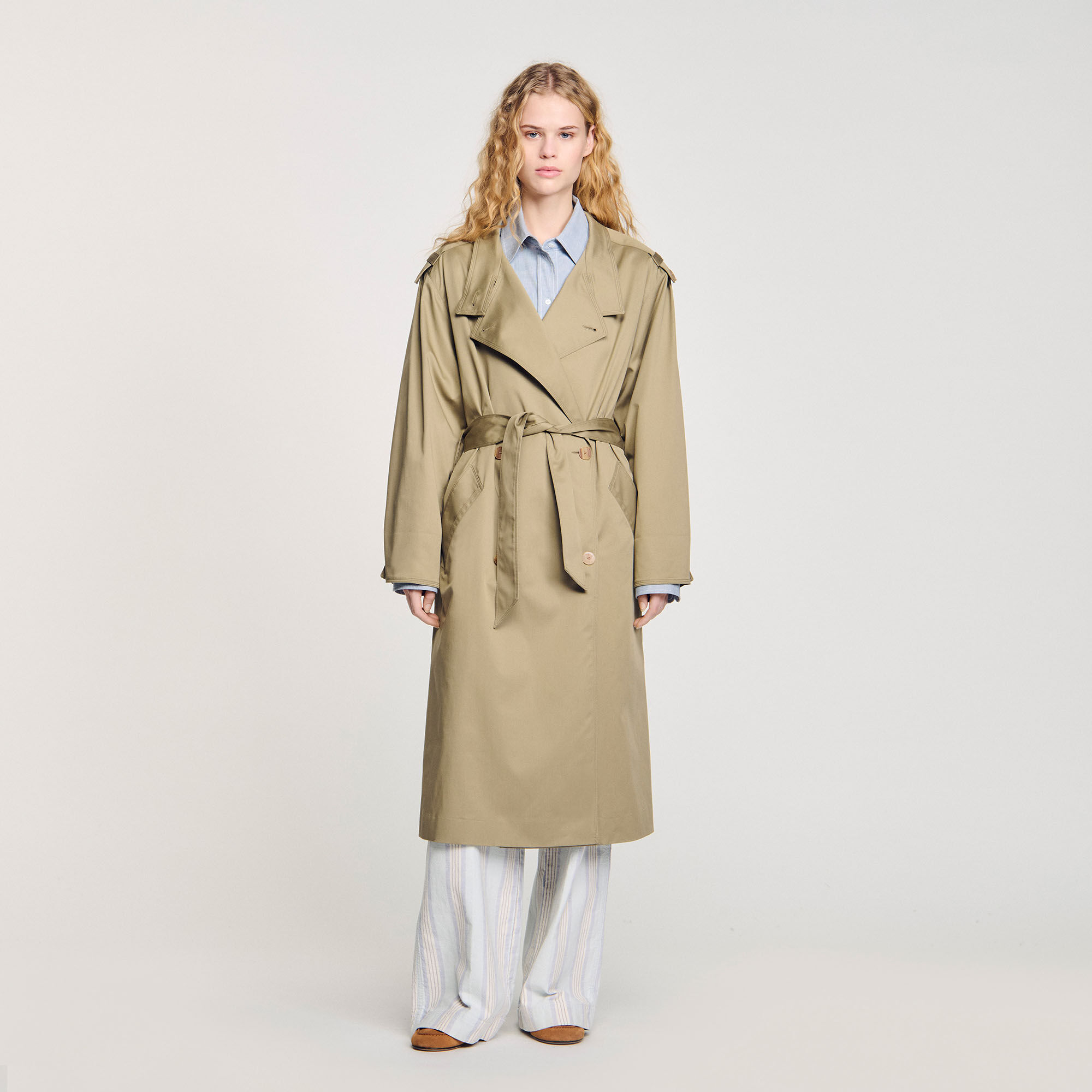 Belted trench coat