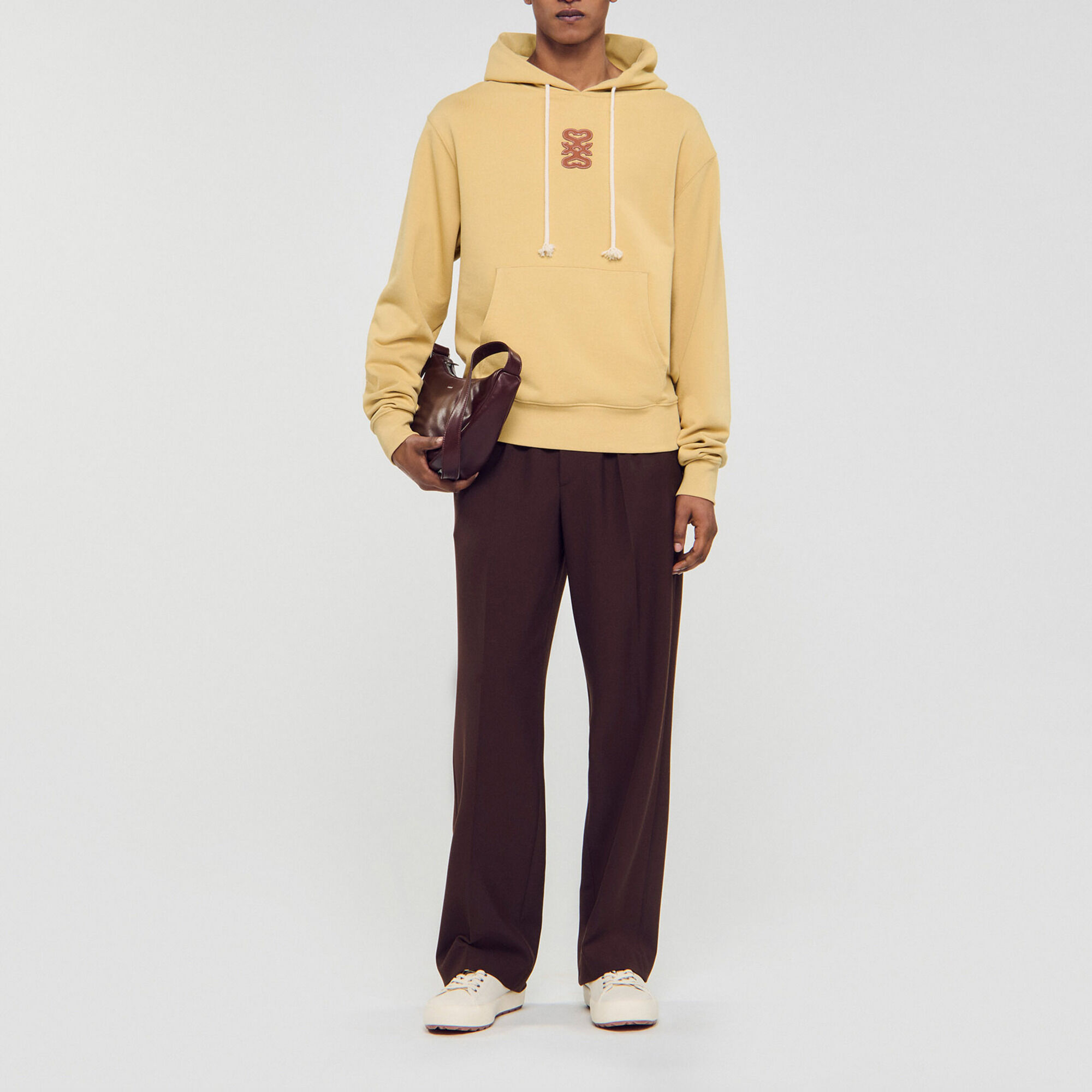 Leather patch sweatshirt - Men | Sandro