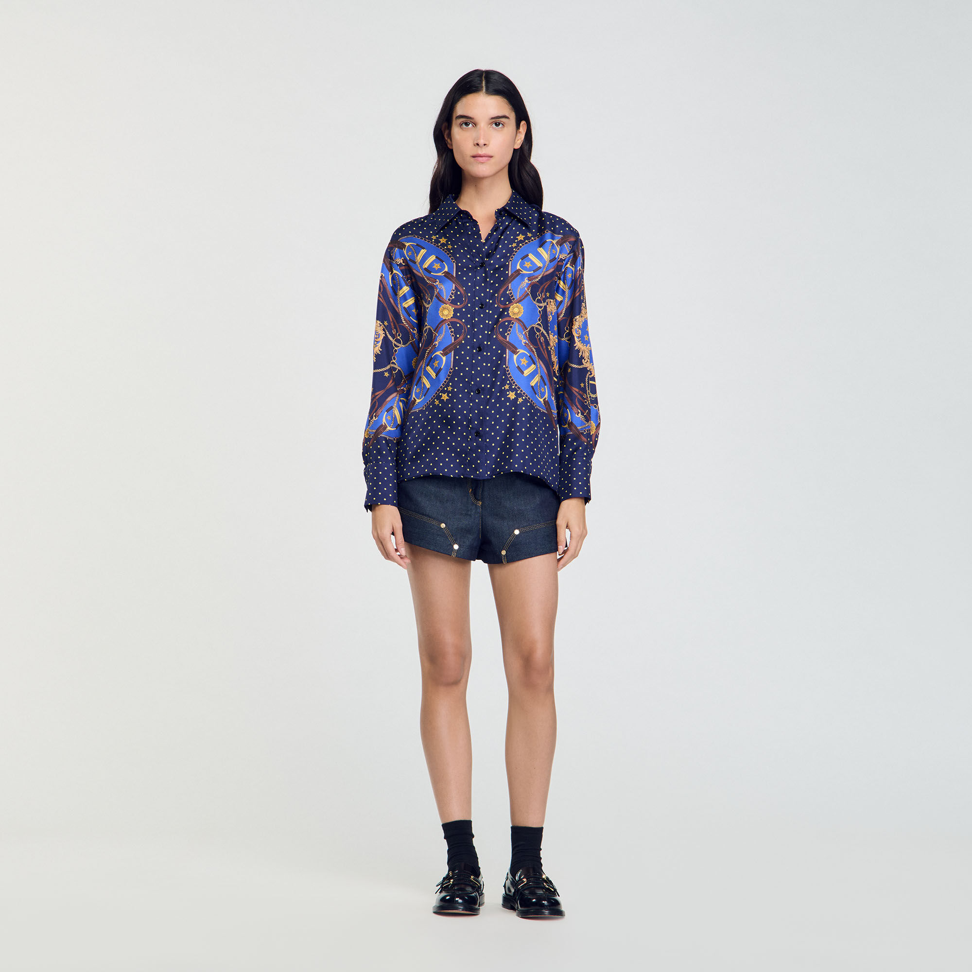 Patterned silk shirt