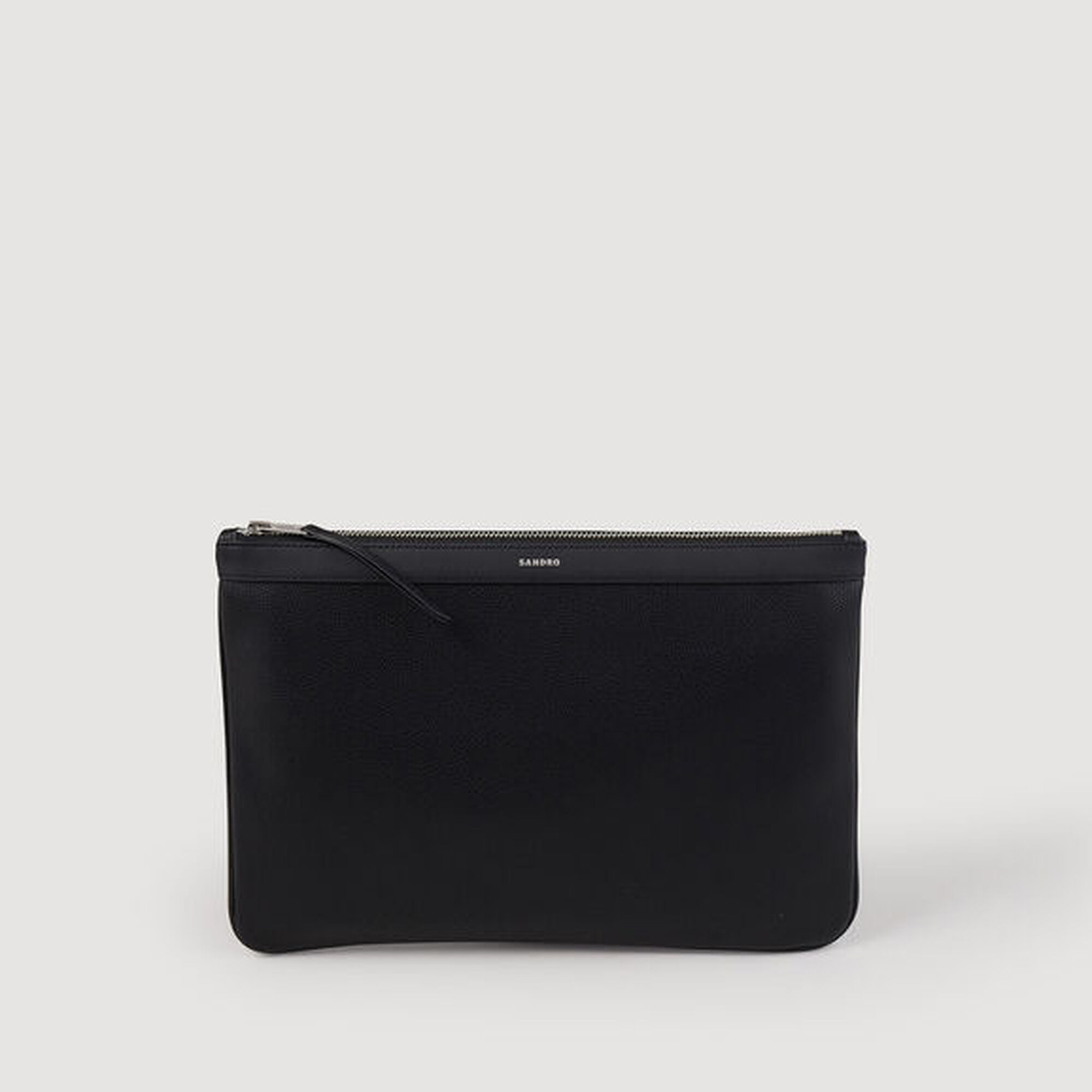 Zipped pouch in coated canvas