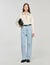 Contrast polo-neck knit jumper