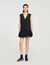 Short tailored dress with ruffle