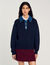 Jumper with denim collar