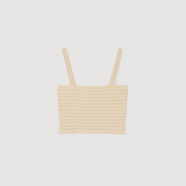 Rhinestone knit crop top