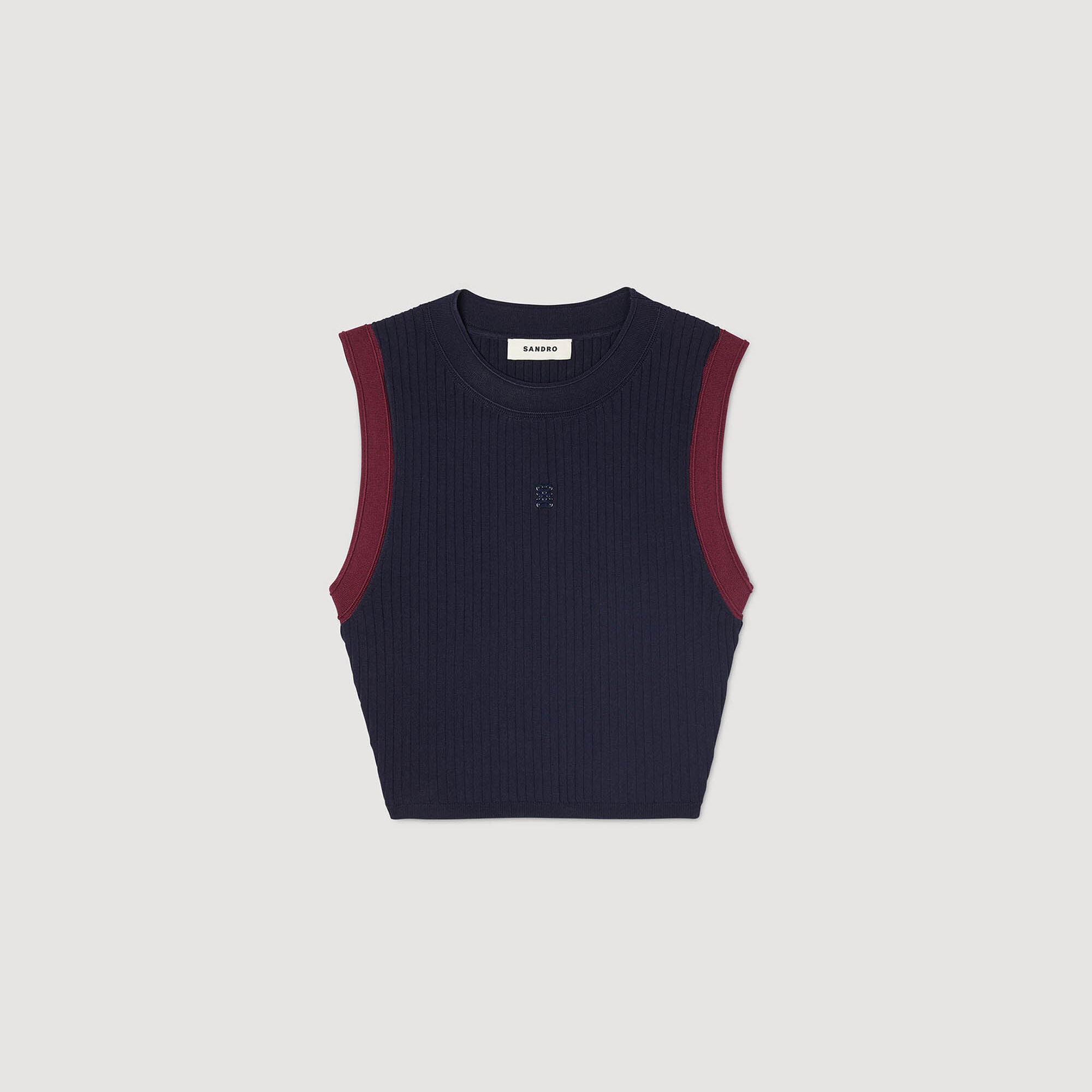 Two-tone knit top