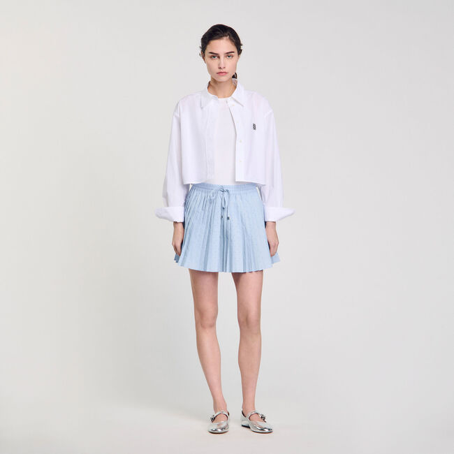 Short pleated rhinestone skirt