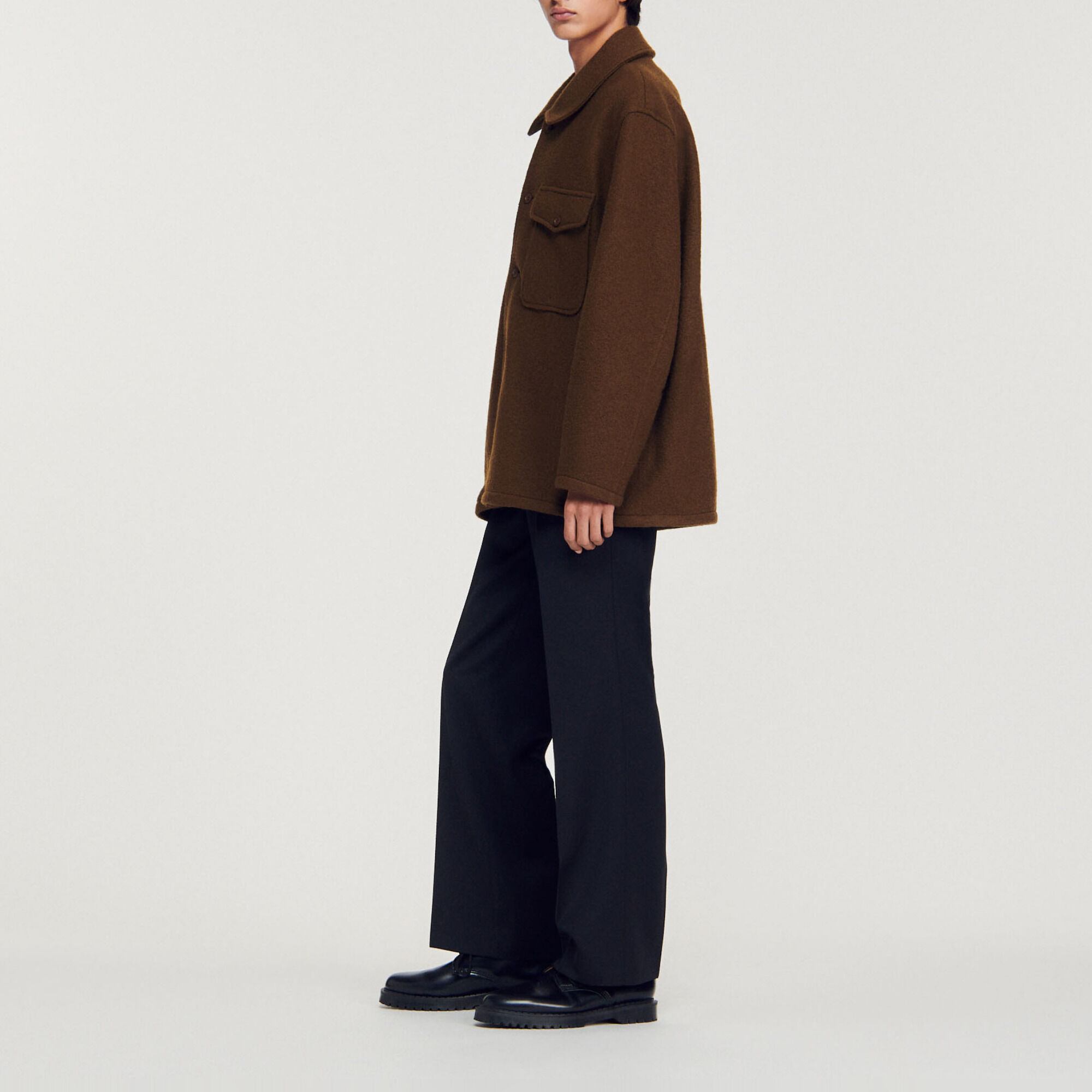 Boiled wool overshirt