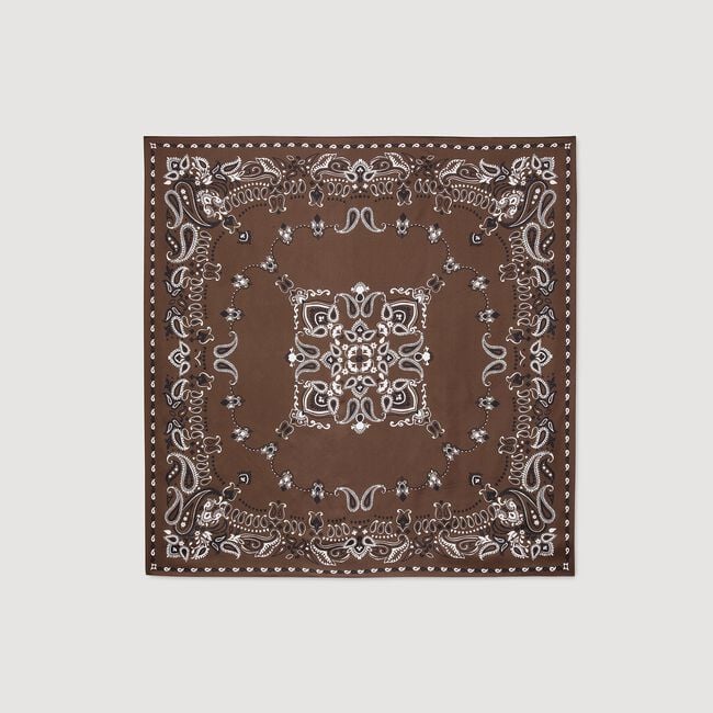 Silk bandana print scarf