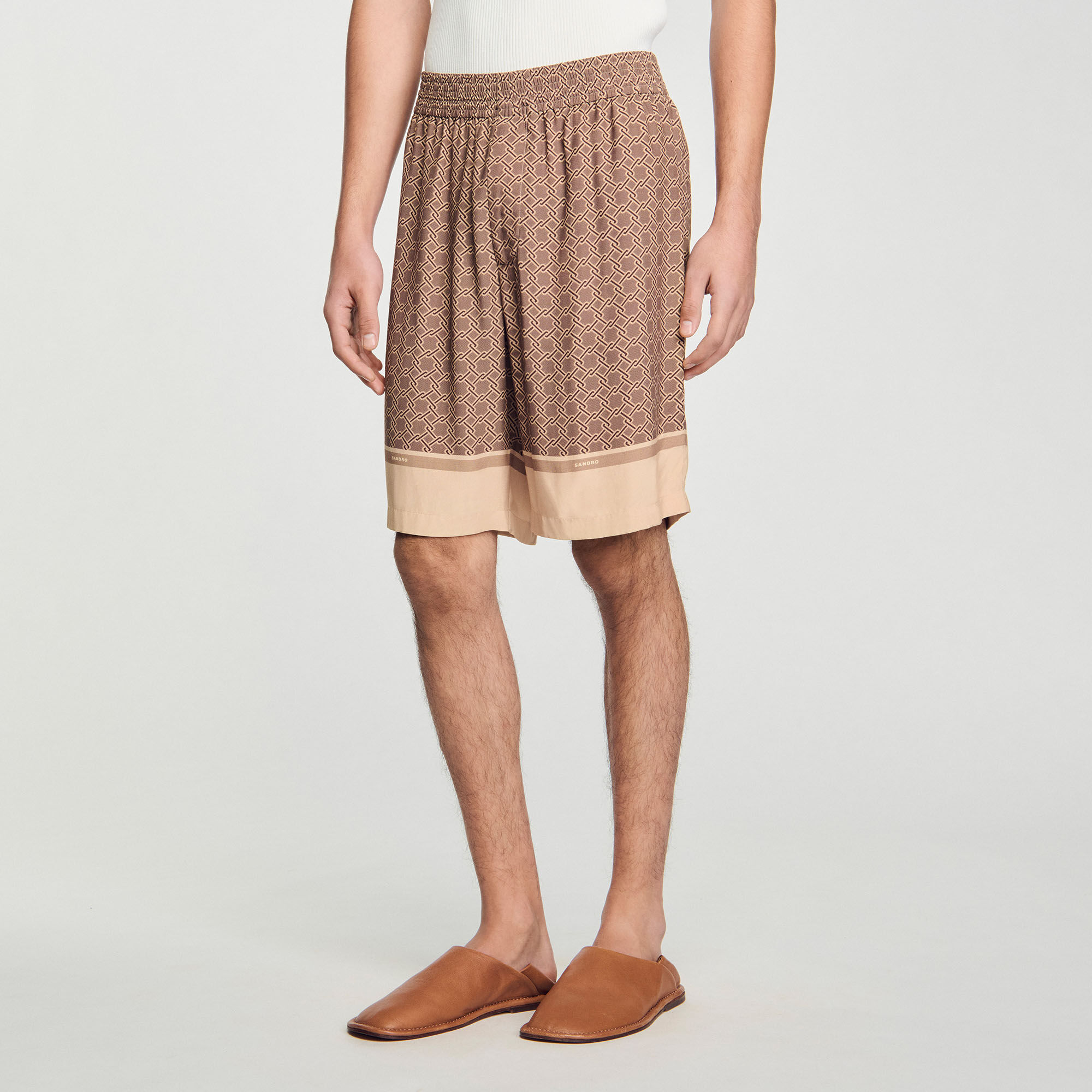 Patterned floaty Bermuda shorts