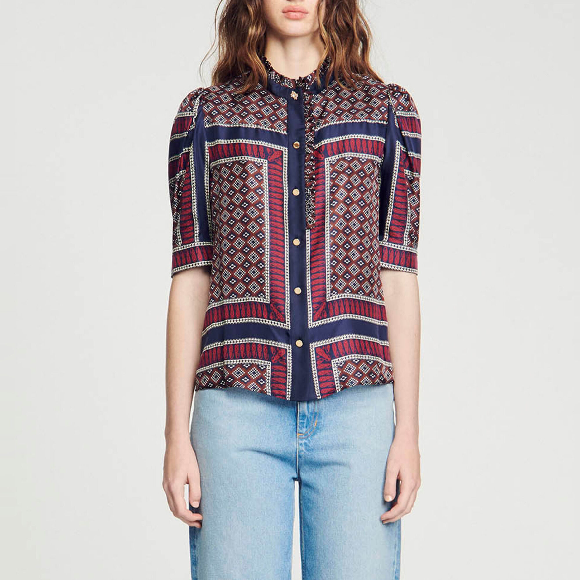 Patterned silk shirt