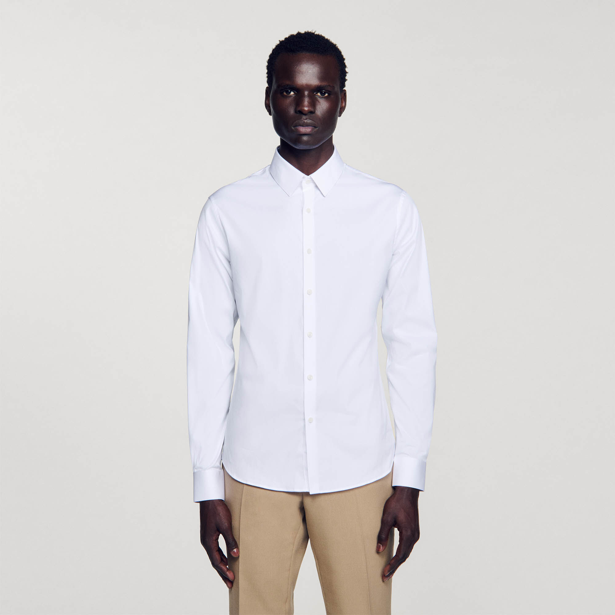 Fitted stretch cotton shirt