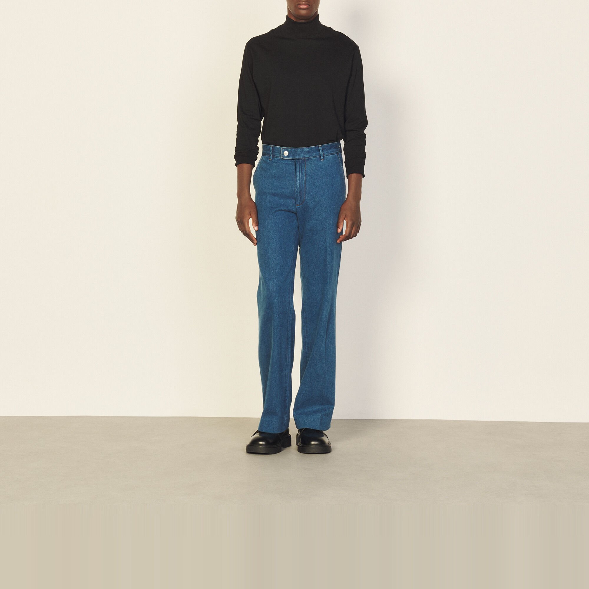 Slightly flared denim trousers