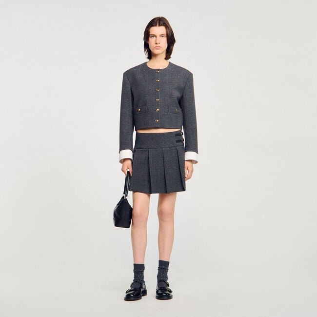 Short rhinestone suit skirt