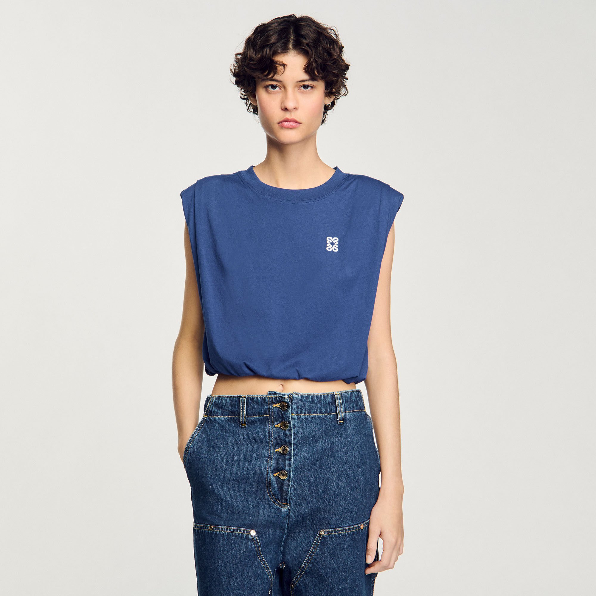 Short draped T-shirt
