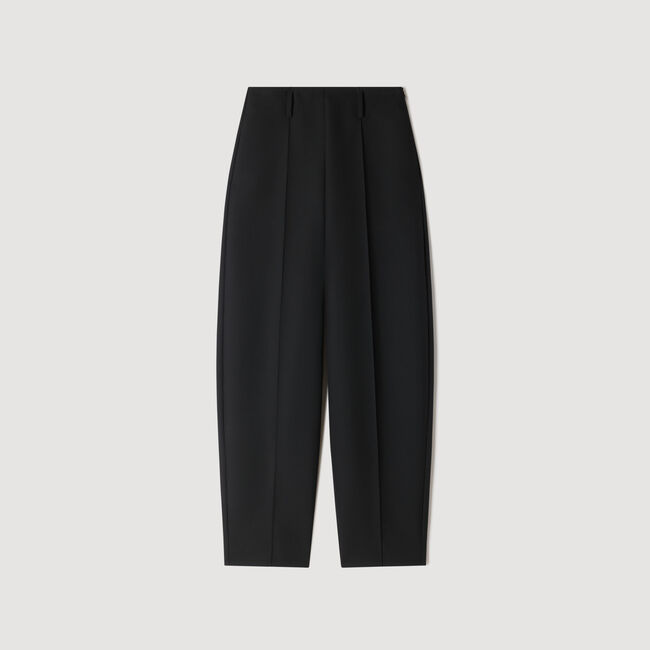 Barrel-leg tweed trousers - Women | Sandro