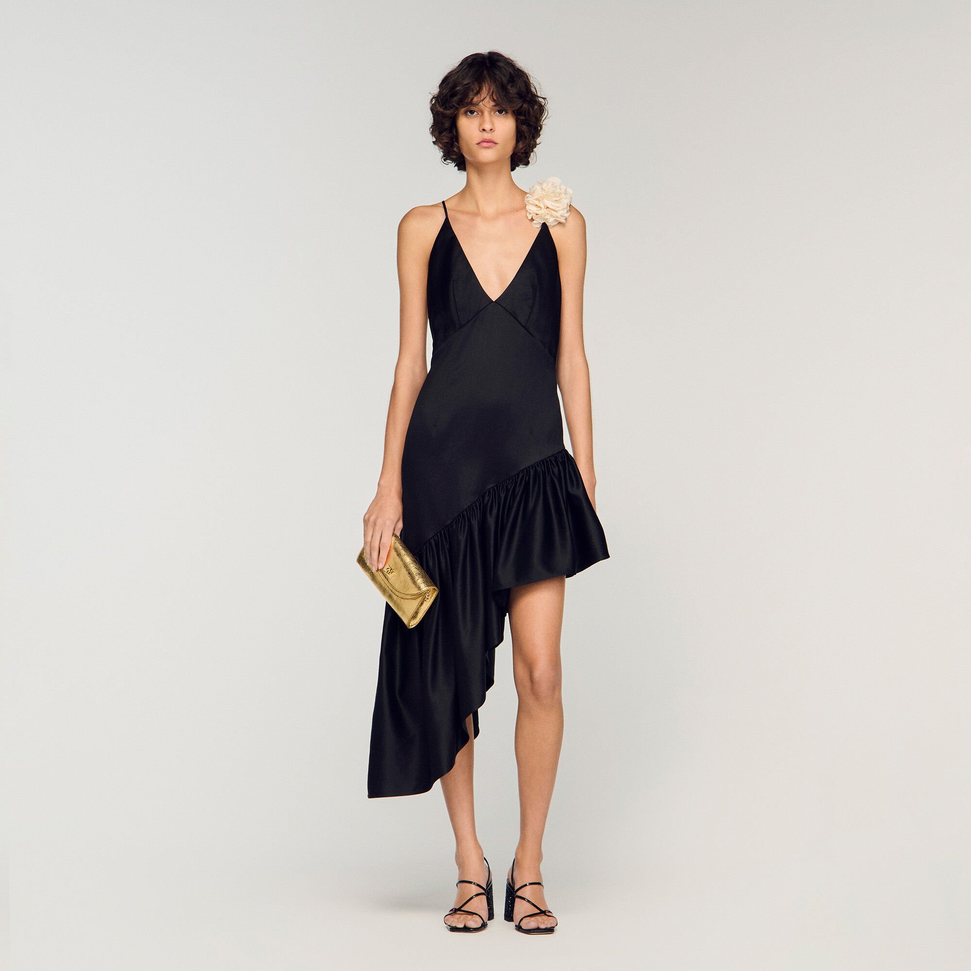 Mambo metallic leather clutch