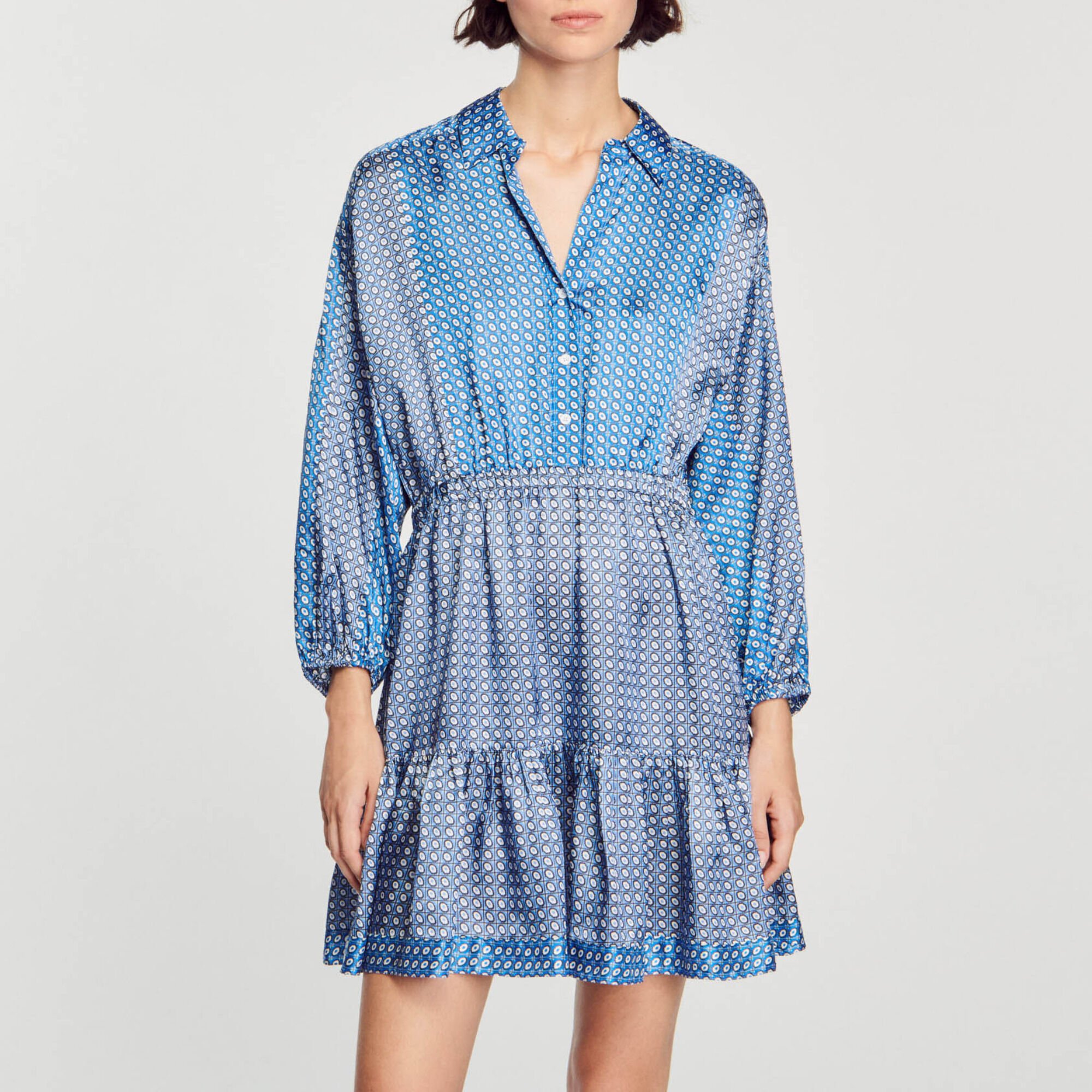 Short tie-print dress