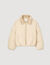 Puffer jacket with shearling collar