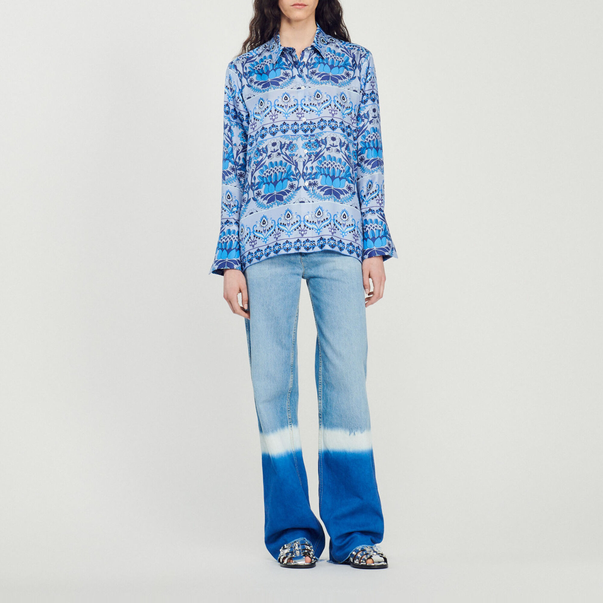 Printed silk shirt