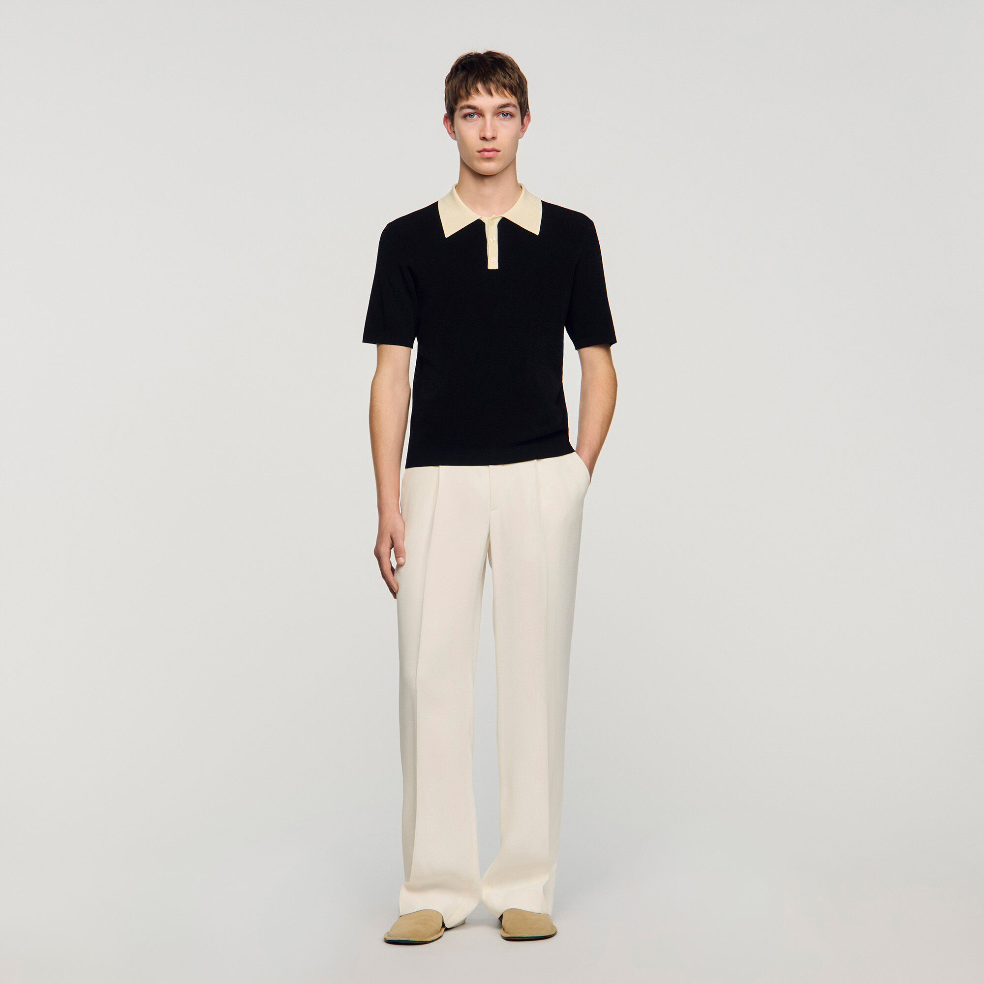 Two-tone polo shirt