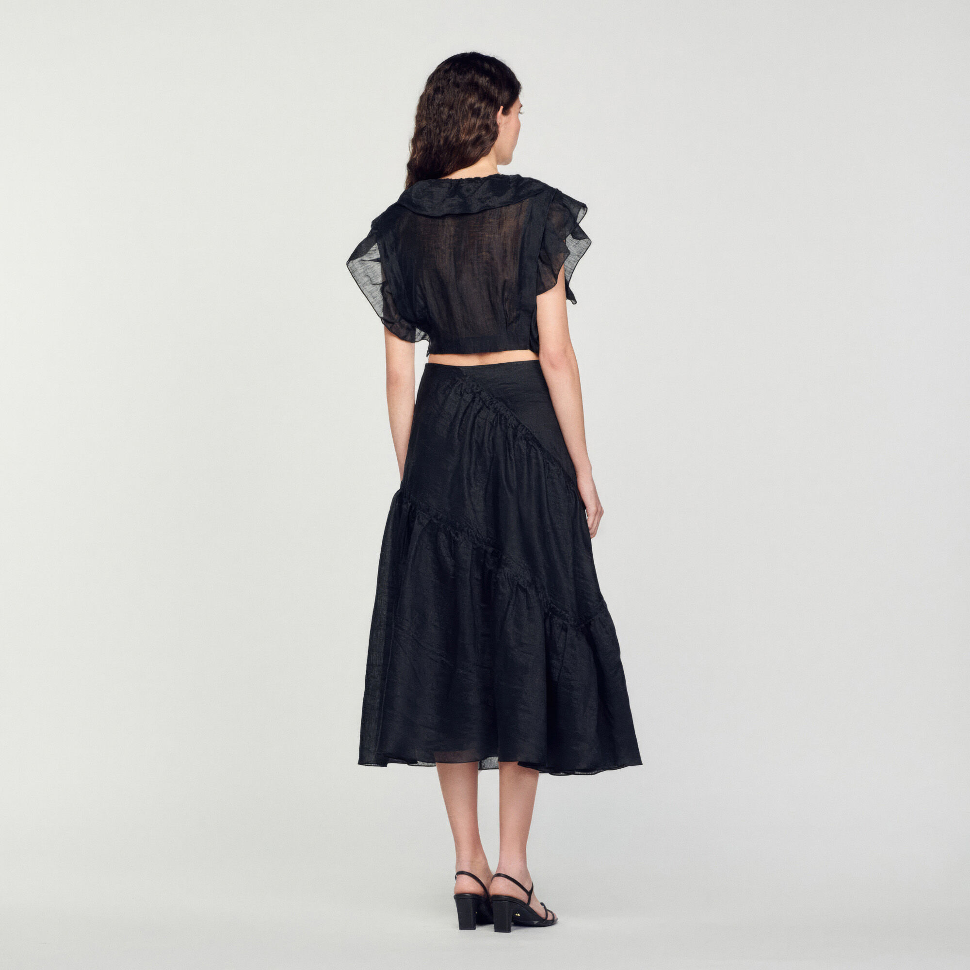 Long ruffled skirt