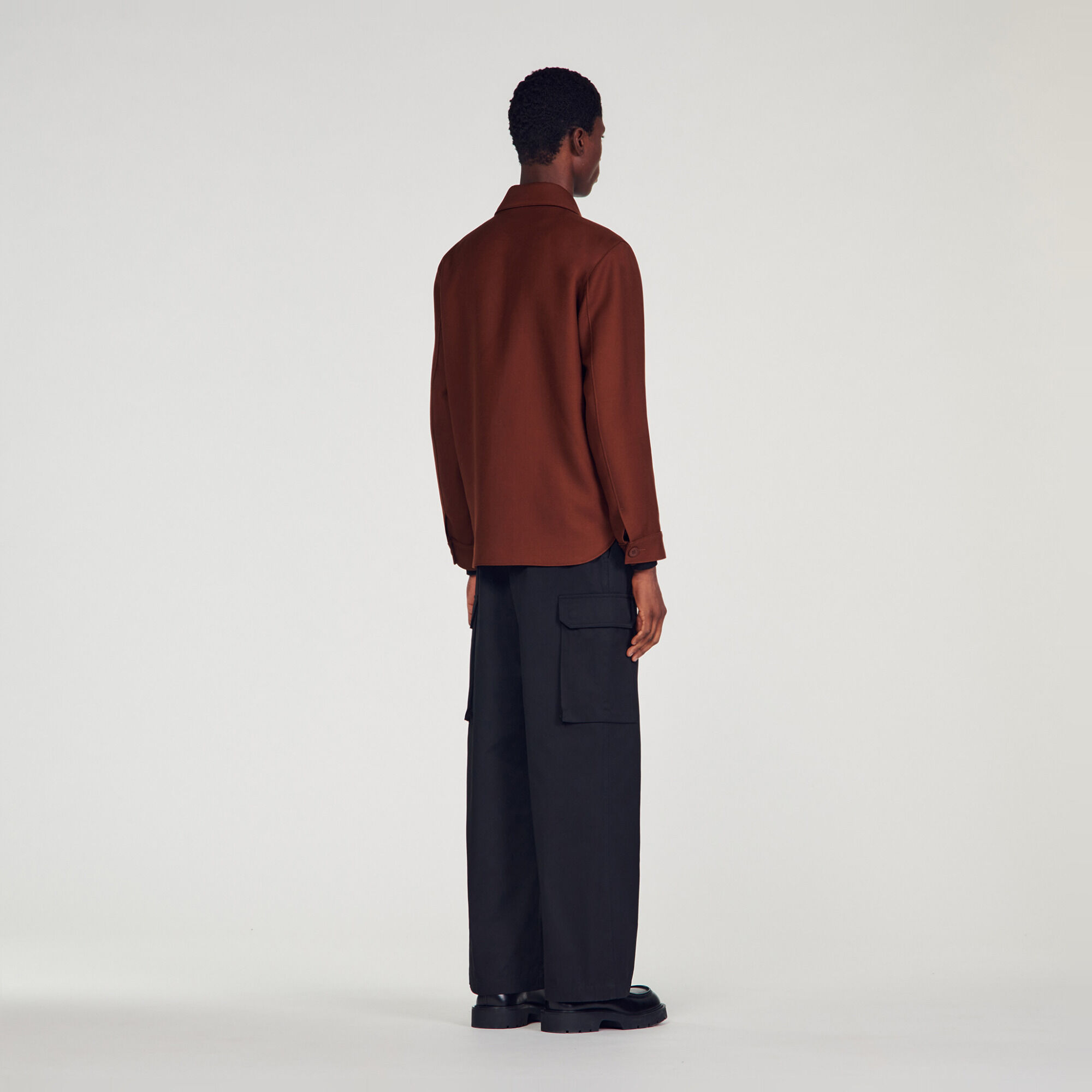 Wool blend overshirt