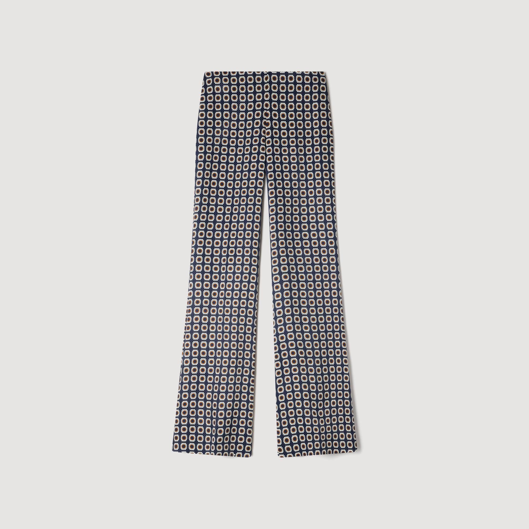 Floral-print floaty trousers