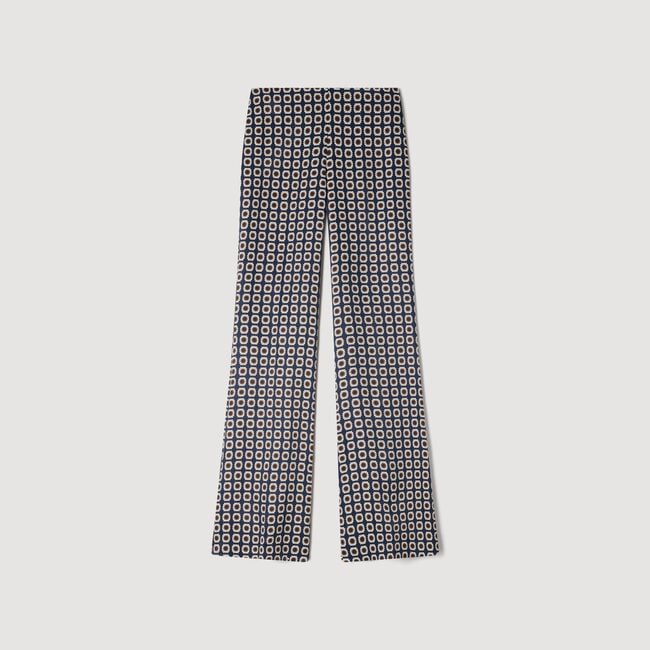 Floral-print floaty trousers