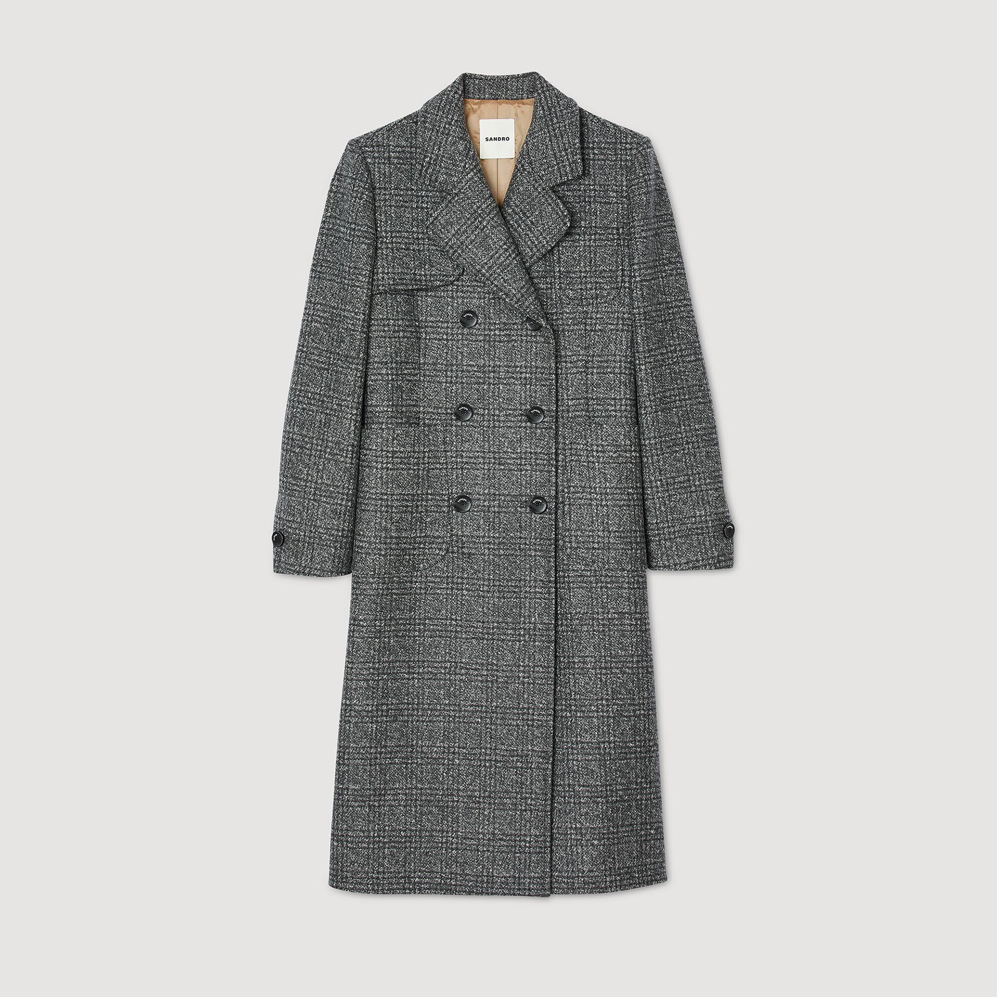 Sandro tartan coat on sale