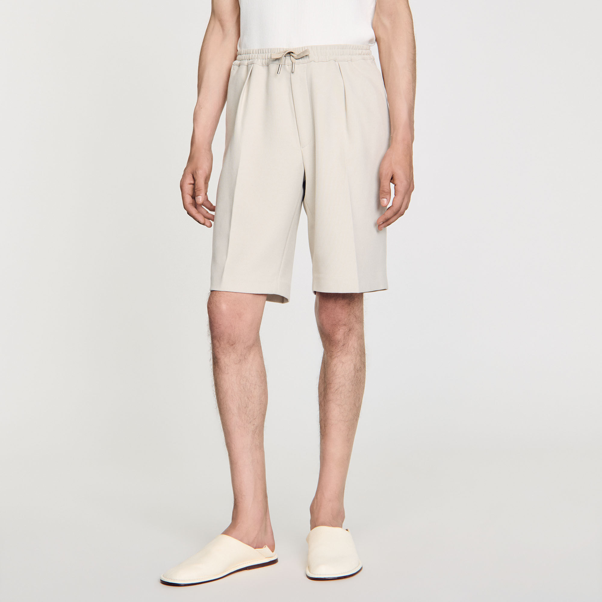 Grained leather slippers
