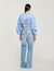 Patterned top with drawstrings