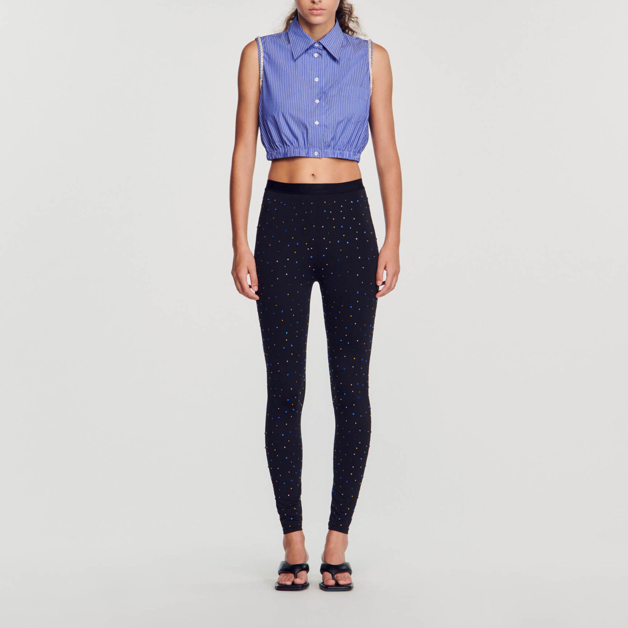 Cropped striped shirt