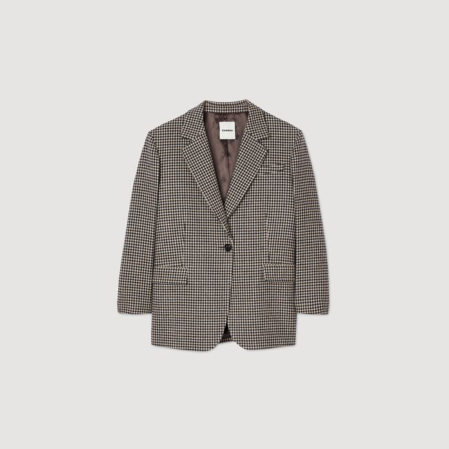 Small-check suit jacket