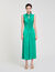Draped satin-effect dress
