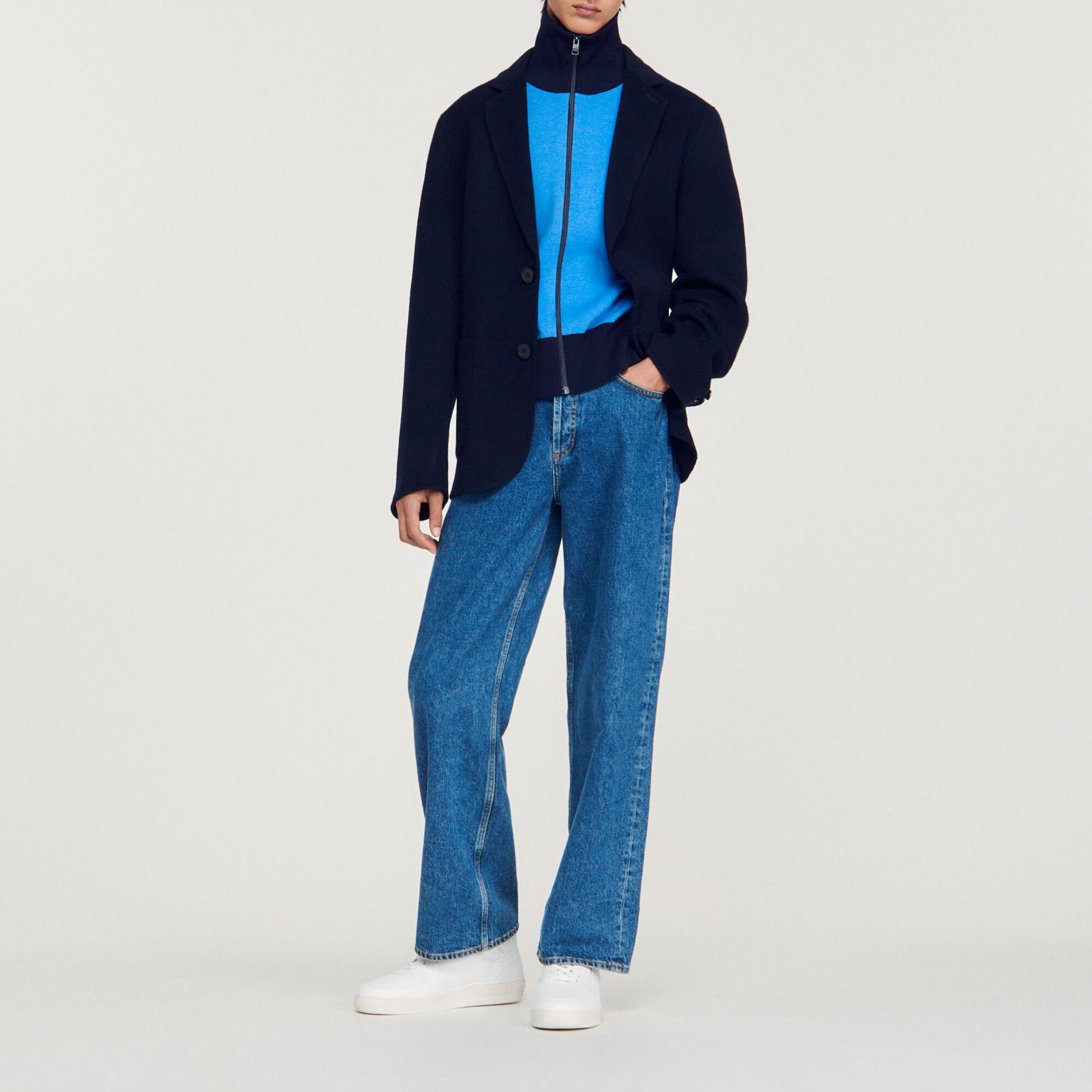 Sandro blue blazer cheap
