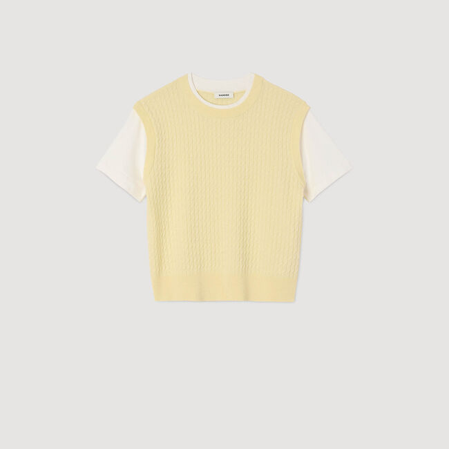 Dual-material knit jumper