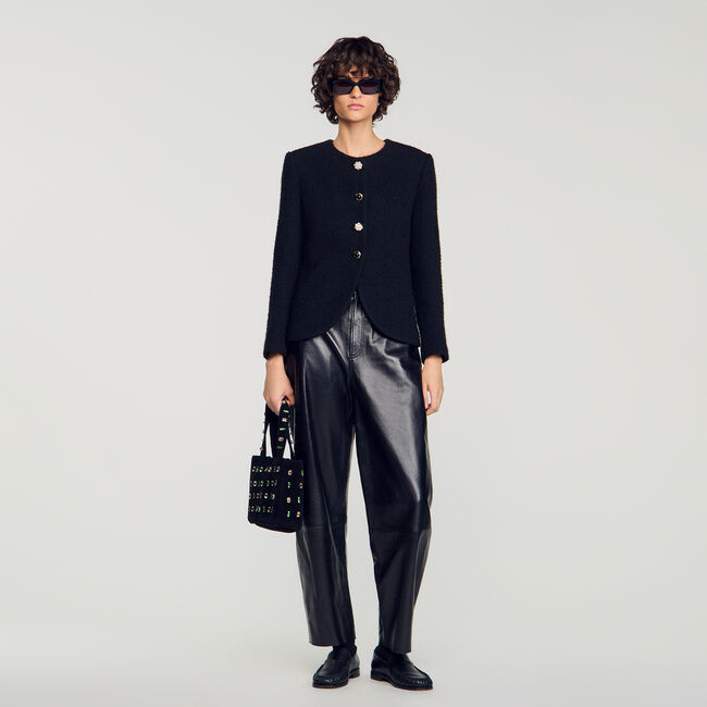 Decorative button tweed jacket - Women | Sandro