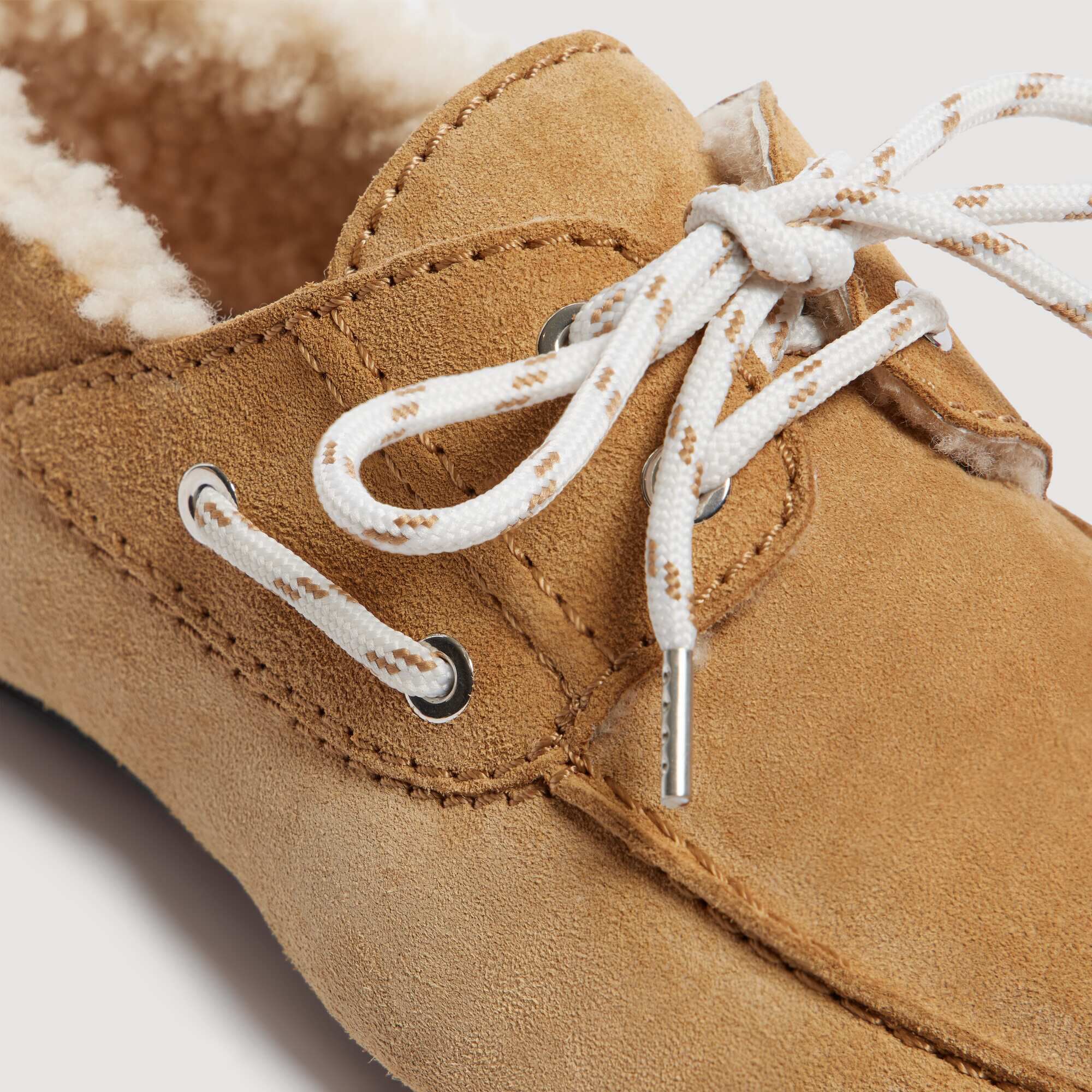 Shearling boat shoes - Women | Sandro