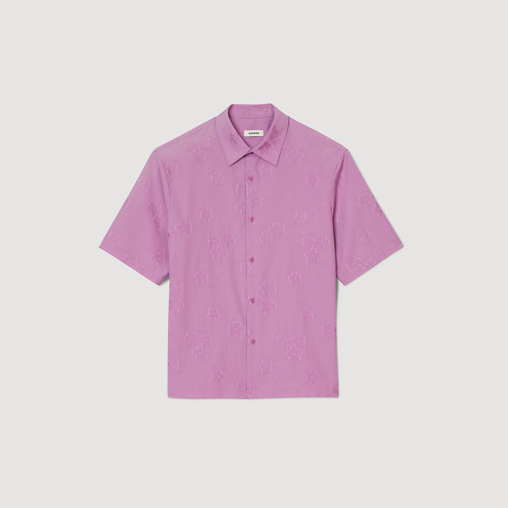 Oversized floral jacquard shirt