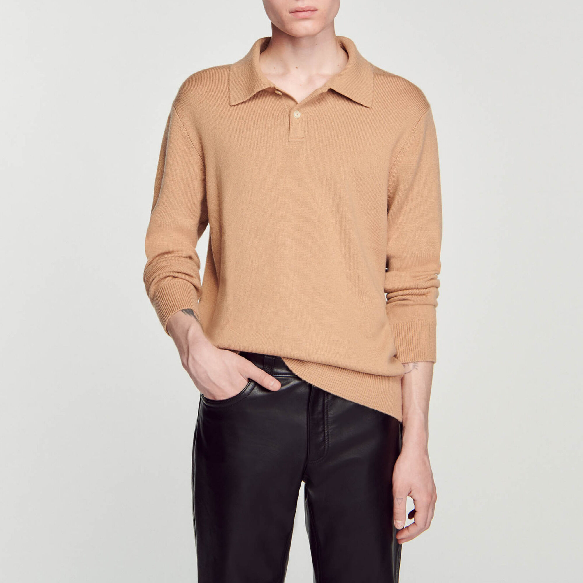 Wool and cashmere polo shirt