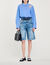 Double-waisted denim Bermuda shorts