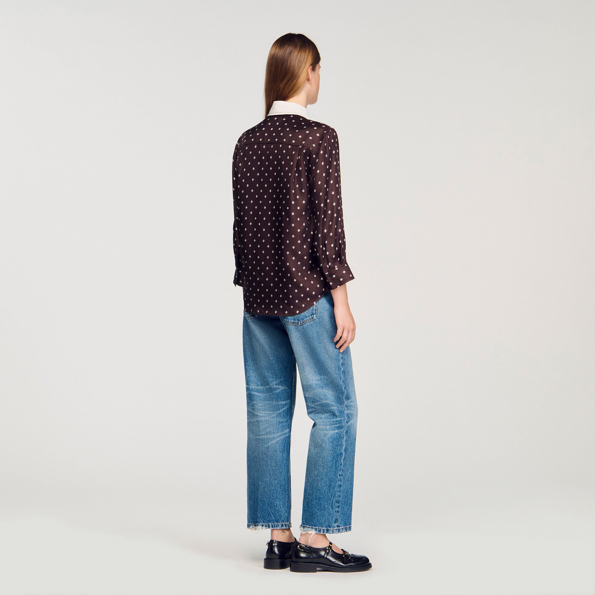 Floaty tie print shirt