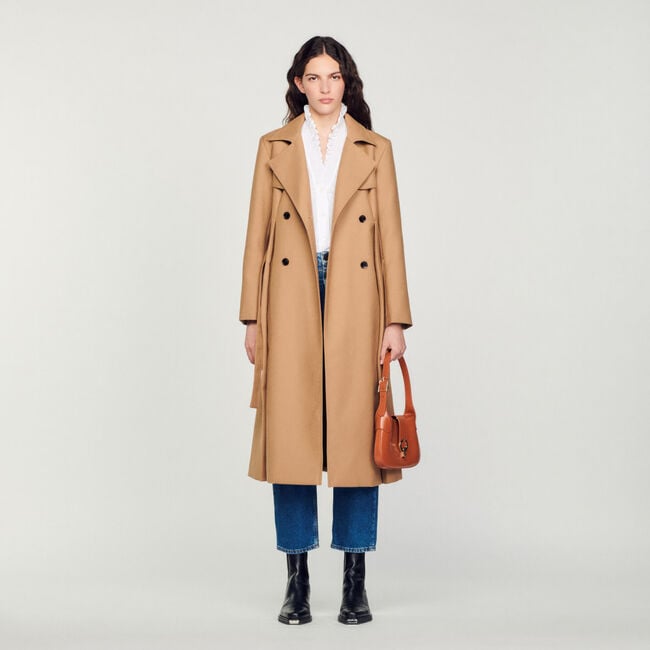 Long trench-style coat