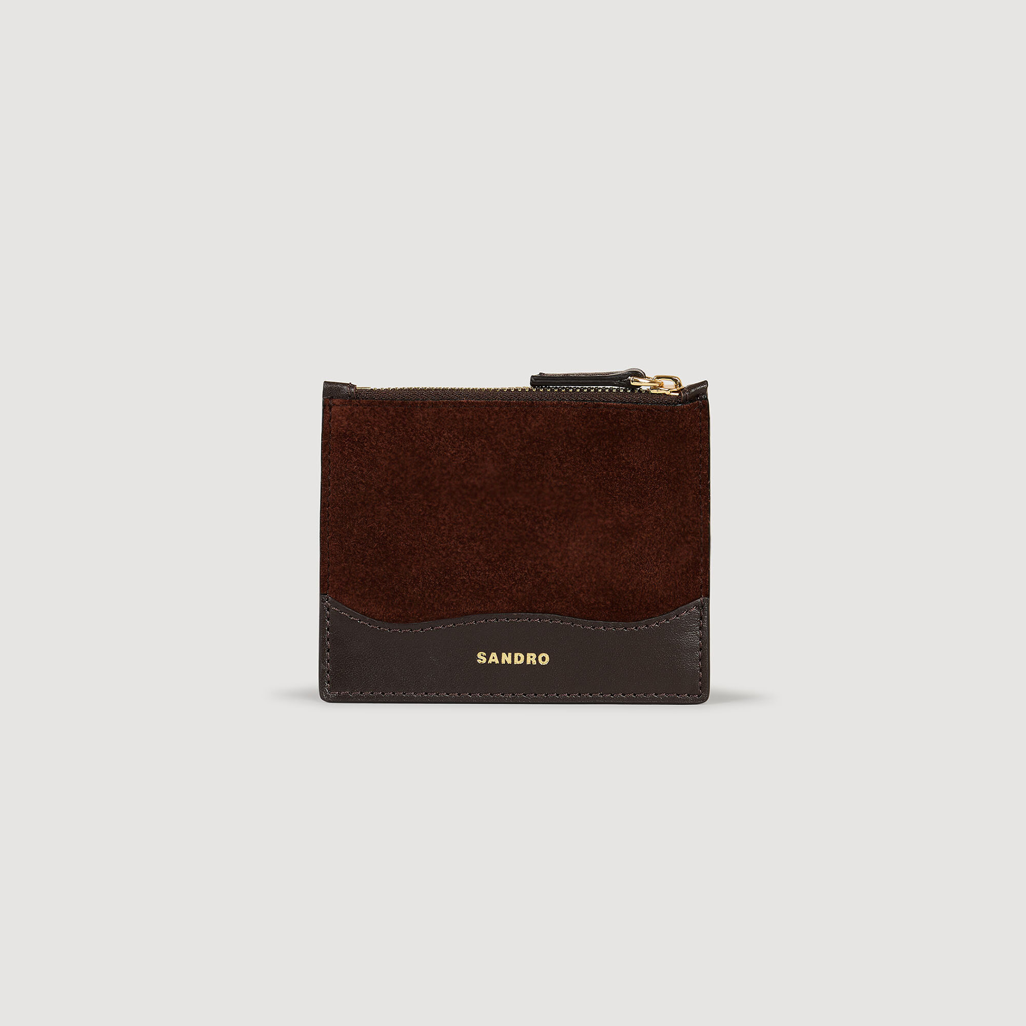 Leather and suede cardholder